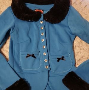 Jessica Louise Blue  Cotton Jacket Faux Fu